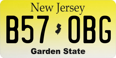 NJ license plate B57OBG