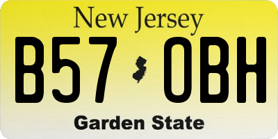 NJ license plate B57OBH