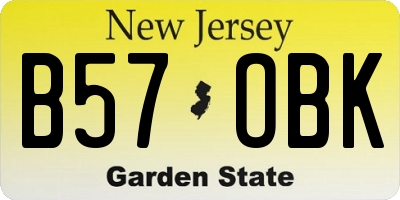 NJ license plate B57OBK