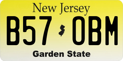 NJ license plate B57OBM