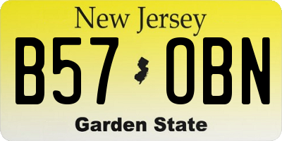 NJ license plate B57OBN