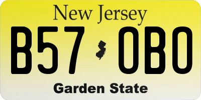 NJ license plate B57OBO