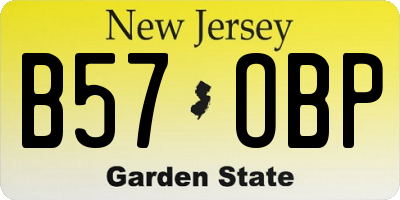 NJ license plate B57OBP