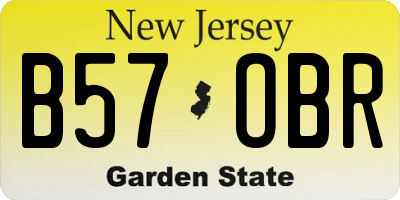 NJ license plate B57OBR
