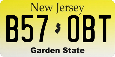 NJ license plate B57OBT