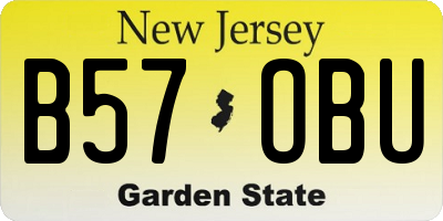 NJ license plate B57OBU