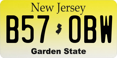 NJ license plate B57OBW