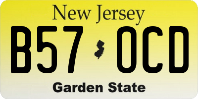 NJ license plate B57OCD