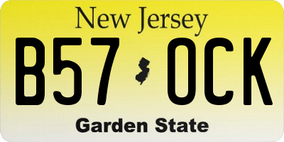 NJ license plate B57OCK