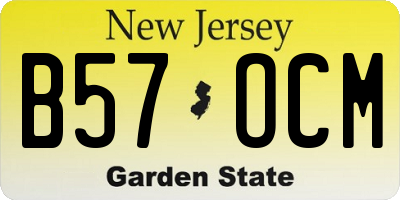 NJ license plate B57OCM