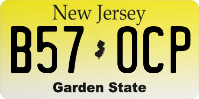 NJ license plate B57OCP