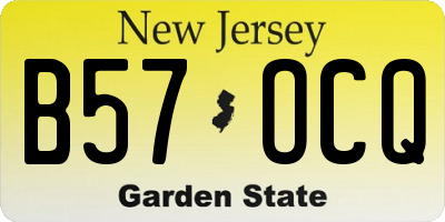 NJ license plate B57OCQ