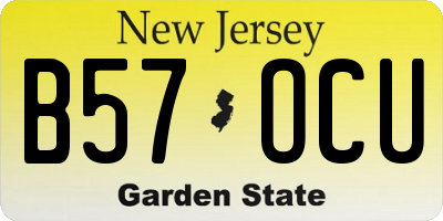 NJ license plate B57OCU