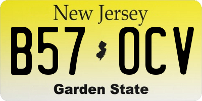 NJ license plate B57OCV