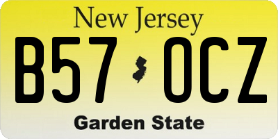 NJ license plate B57OCZ