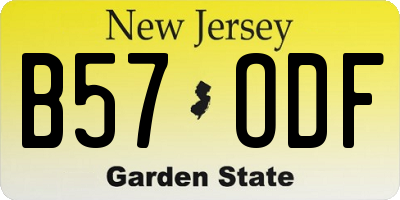NJ license plate B57ODF