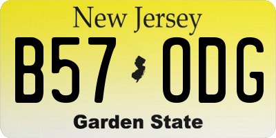 NJ license plate B57ODG