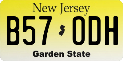 NJ license plate B57ODH