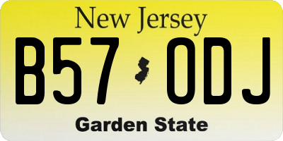 NJ license plate B57ODJ