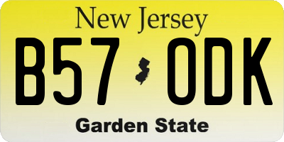 NJ license plate B57ODK