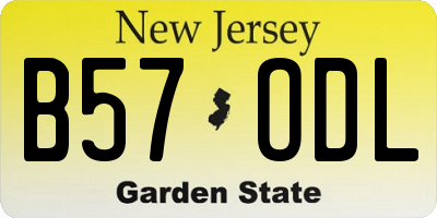 NJ license plate B57ODL