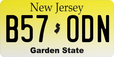NJ license plate B57ODN