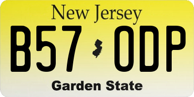 NJ license plate B57ODP