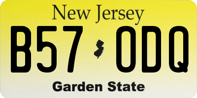 NJ license plate B57ODQ
