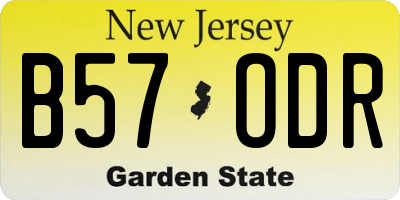 NJ license plate B57ODR