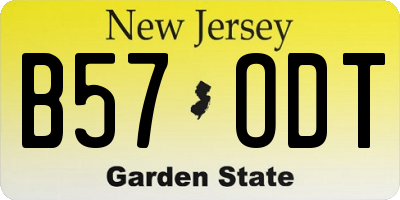 NJ license plate B57ODT