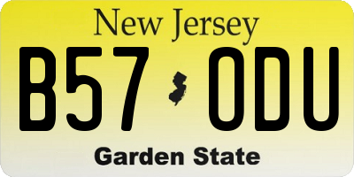 NJ license plate B57ODU