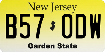 NJ license plate B57ODW