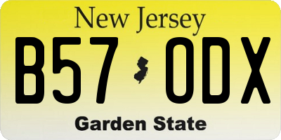 NJ license plate B57ODX