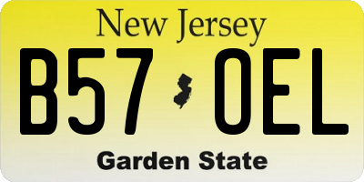 NJ license plate B57OEL