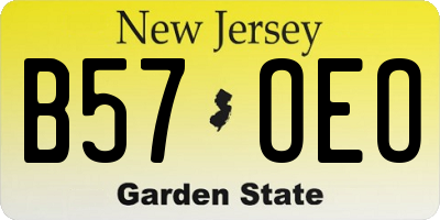 NJ license plate B57OEO