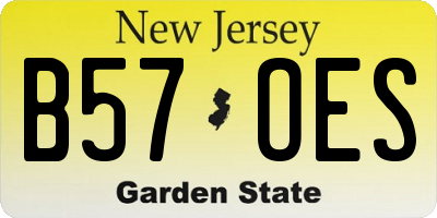 NJ license plate B57OES