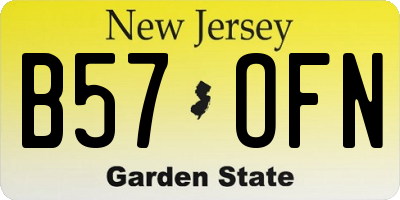 NJ license plate B57OFN