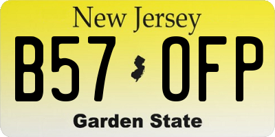NJ license plate B57OFP