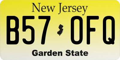 NJ license plate B57OFQ