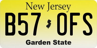 NJ license plate B57OFS