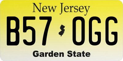 NJ license plate B57OGG