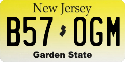NJ license plate B57OGM