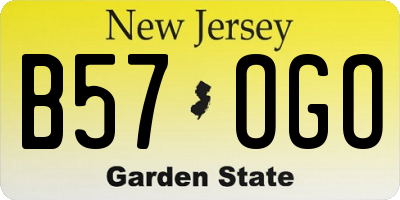 NJ license plate B57OGO