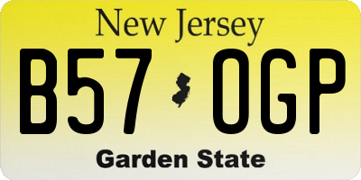 NJ license plate B57OGP