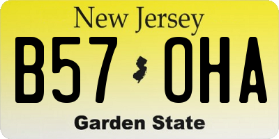 NJ license plate B57OHA