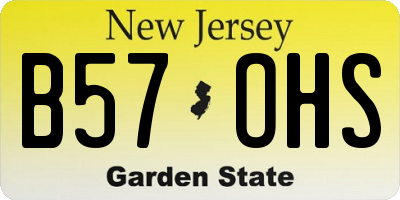 NJ license plate B57OHS