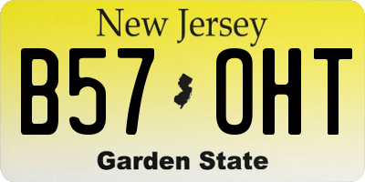 NJ license plate B57OHT