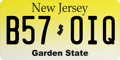 NJ license plate B57OIQ