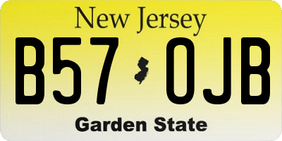 NJ license plate B57OJB