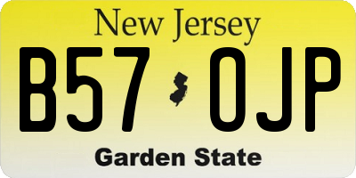 NJ license plate B57OJP